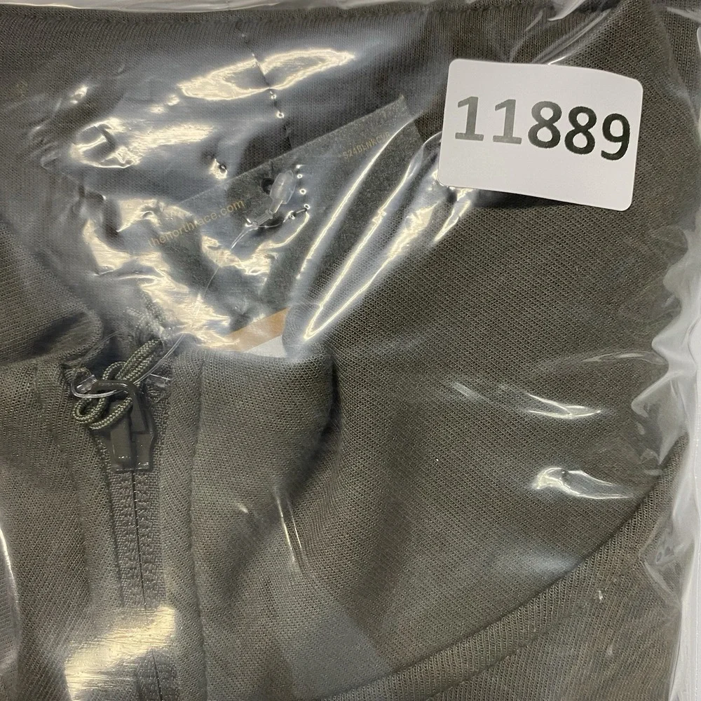 The North Face Sweatshirt Mens Large Taupe Green Double Knit Half Zip Pullover